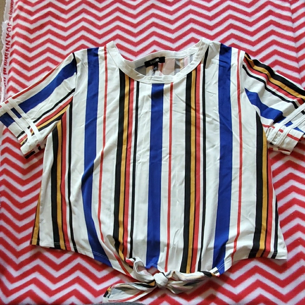 Multi color tied tummy shirt